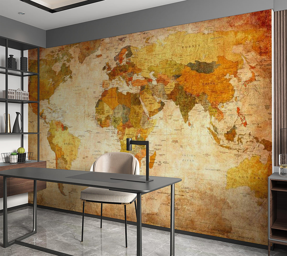 World Map Wallpaper Wall Mural - Old World Map 02 – Tiptophomedecor