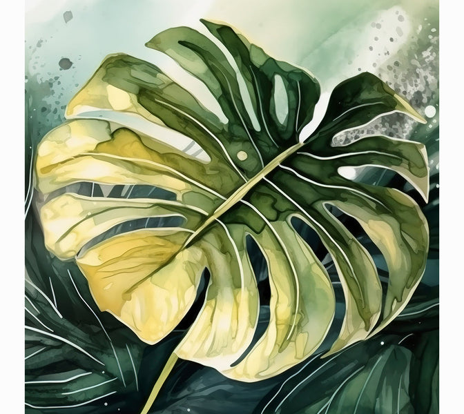 Premium Wallpaper Wall Mural - Tropical Monstara Leaf-Tiptophomedecor