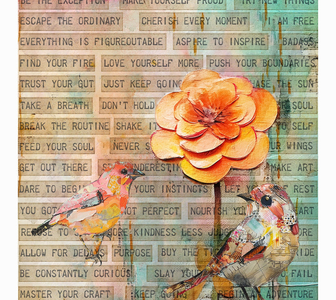 Premium Wallpaper Wall Mural - Motivational Collage Art-Tiptophomedecor