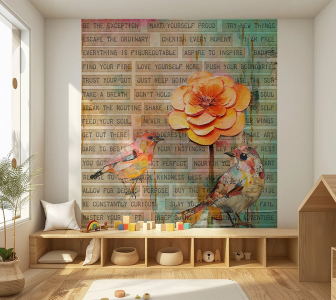 Premium Wallpaper Wall Mural - Motivational Collage Art-Tiptophomedecor
