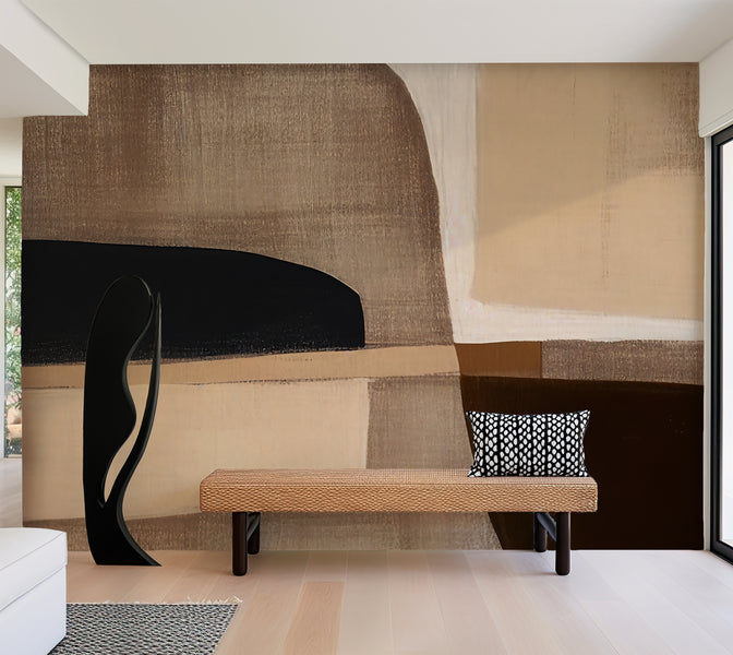 Premium Wallpaper Wall Mural - Neutral Abstract Art