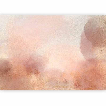 Premium Abstract Wall Mural - In Pink Clouds – Soft Textures In Peach-Pink Hues