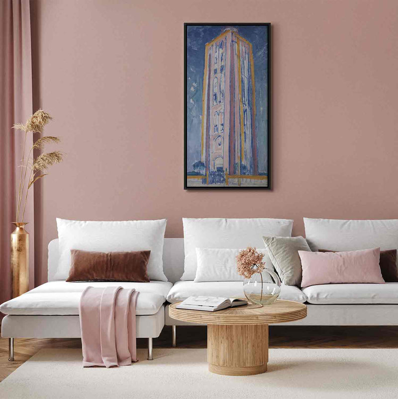 Floating Framed Canvas Art - Lighthouse near Westkapelle - Piet Mondrian