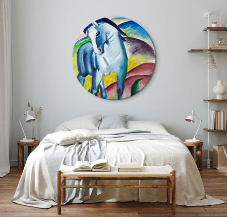 Round Canvas Print - Blue Horse (Franz Marc)