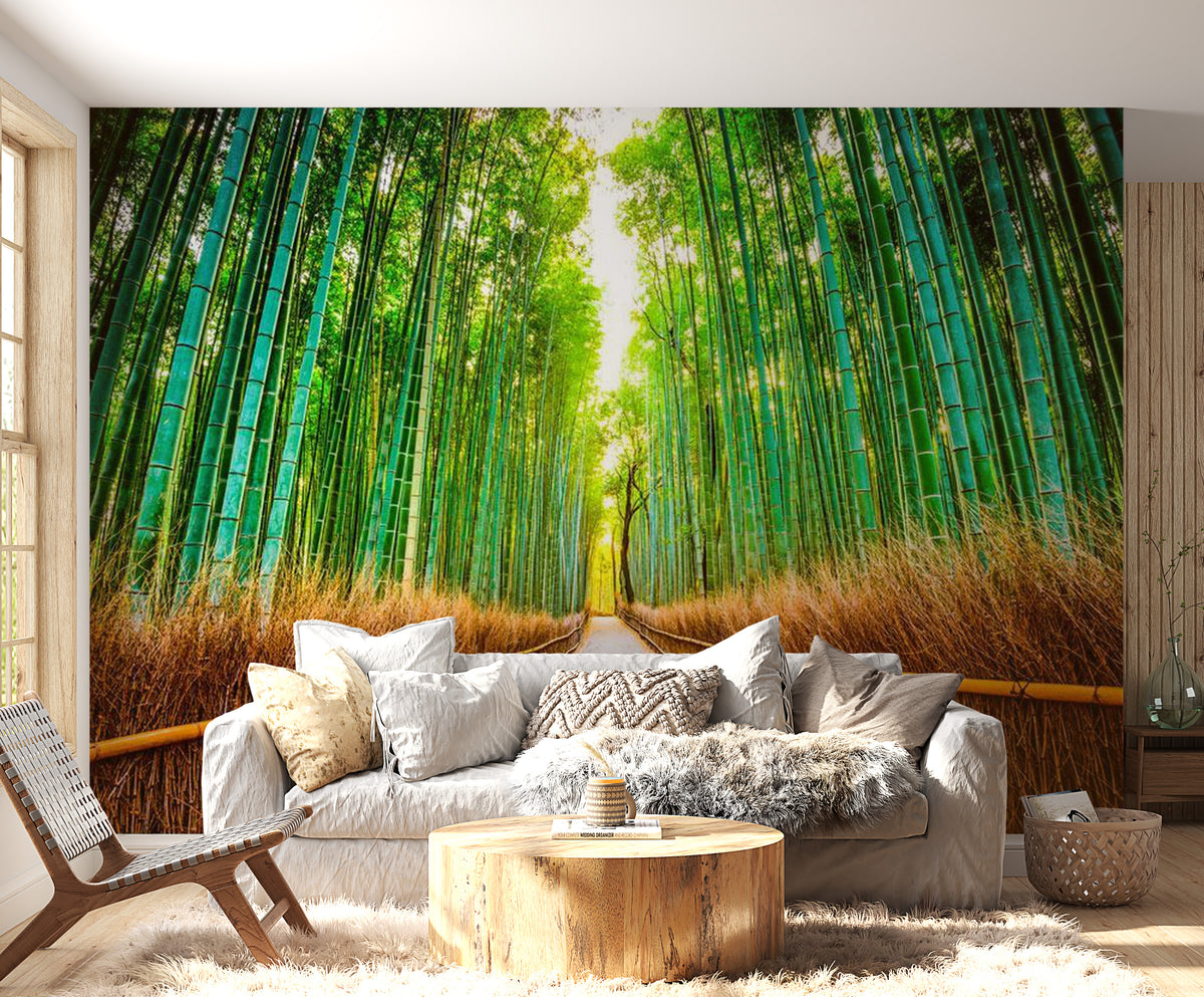 Bamboo Wall Repeat Wallpaper