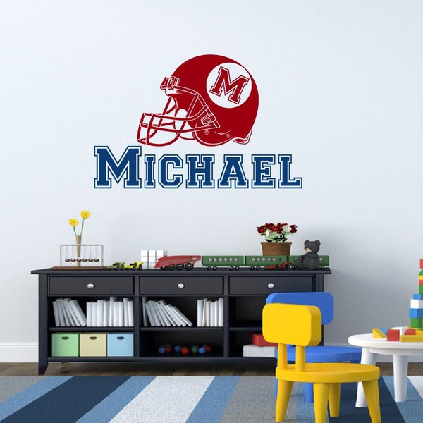 630laser - Football Helmet Wall Decor any color with custom name