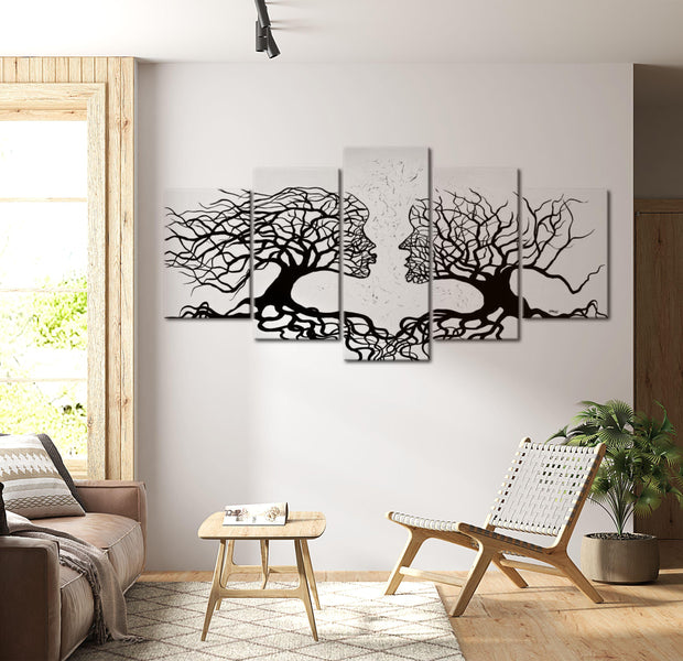 Abstract Canvas Wall Art - The Kiss Of The Wind - 5 Pieces