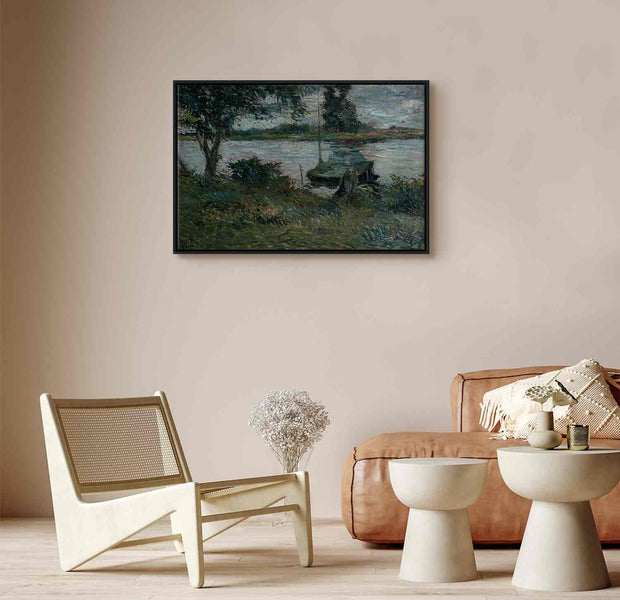 Floating Framed Canvas Art - Riverbank - Paul Gauguin