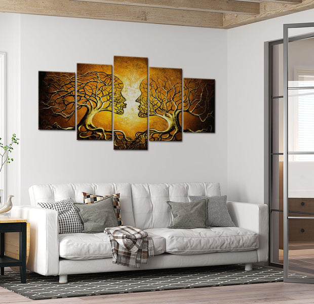Abstract Canvas Wall Art - Song Of Love - 5 Pieces