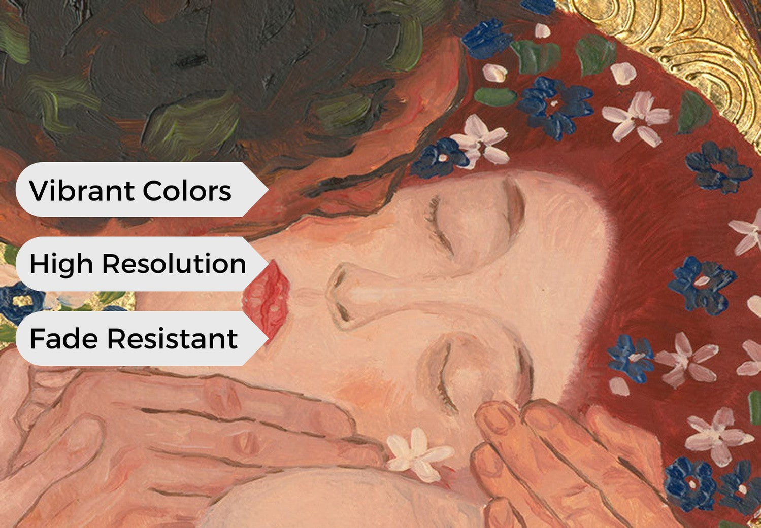 Abstract Canvas Wall Art - Klimt Free Impression - 5 Pieces