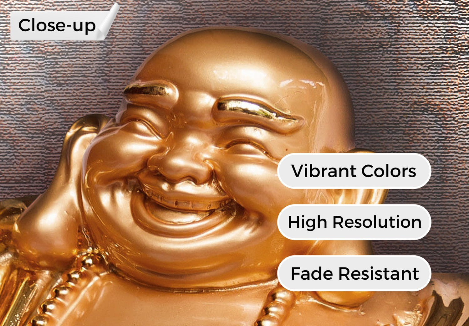 Spiritual Canvas Wall Art - Smiling Buddha - 5 Pieces