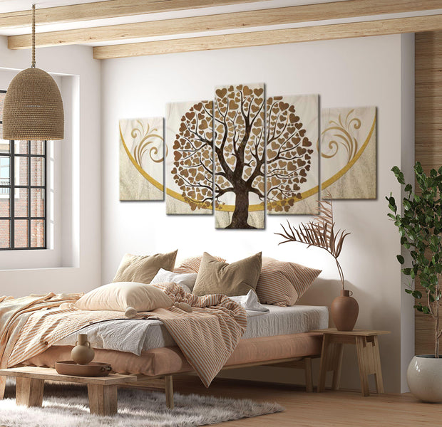 Abstract Canvas Wall Art - In The Land Of Love - 5 Pieces