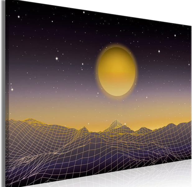 Landscape Canvas Wall Art - Futuristic Landscape Gold