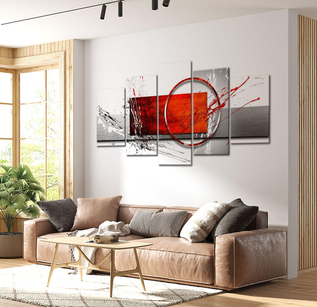 Abstract Canvas Wall Art - Winter Expression - 5 Pieces