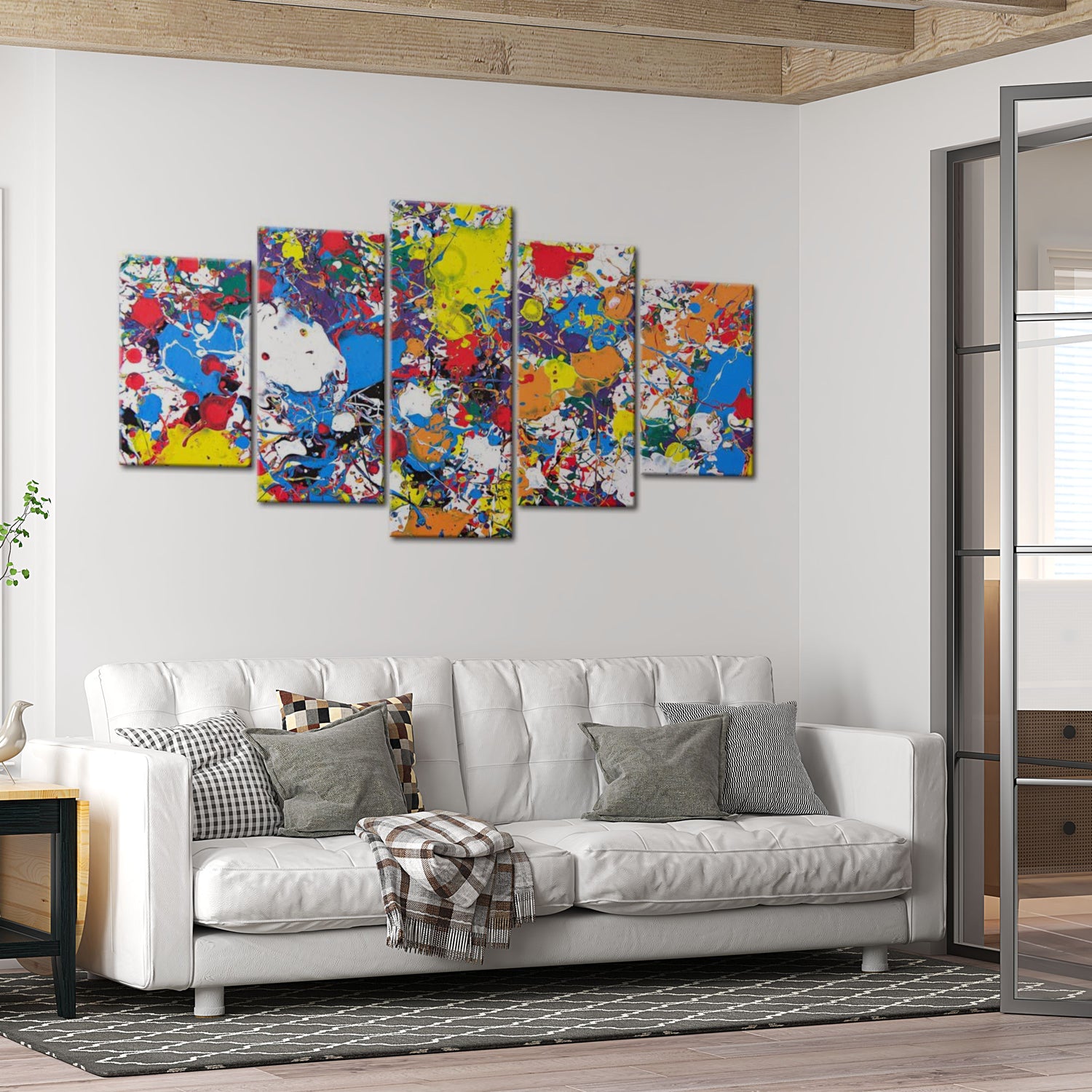 Abstract Canvas Wall Art - Colourful Imagination