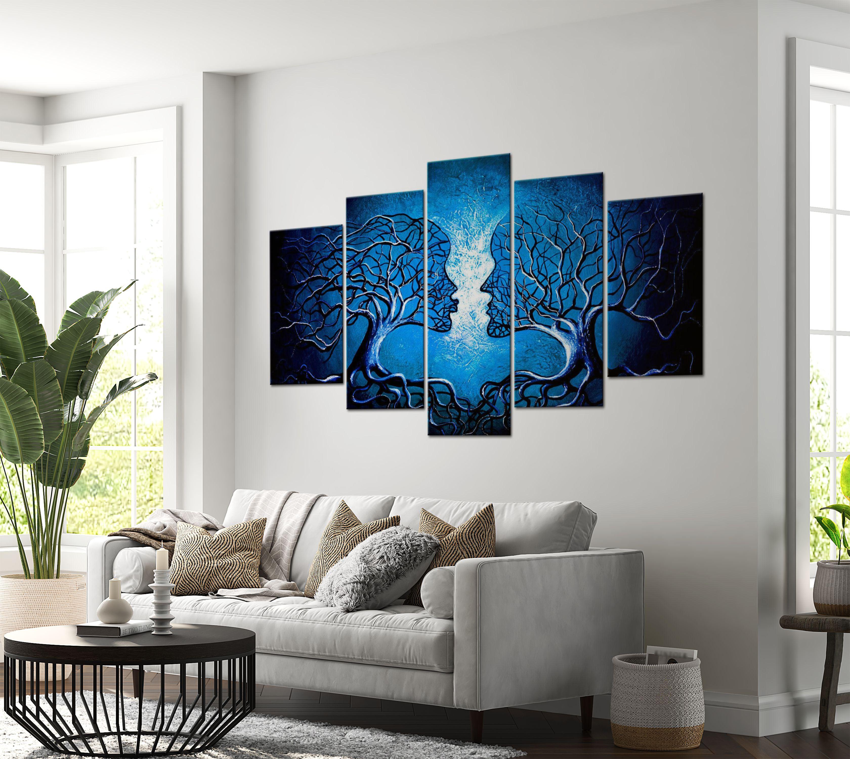 Abstract Canvas Wall Art - Sapphire Kiss