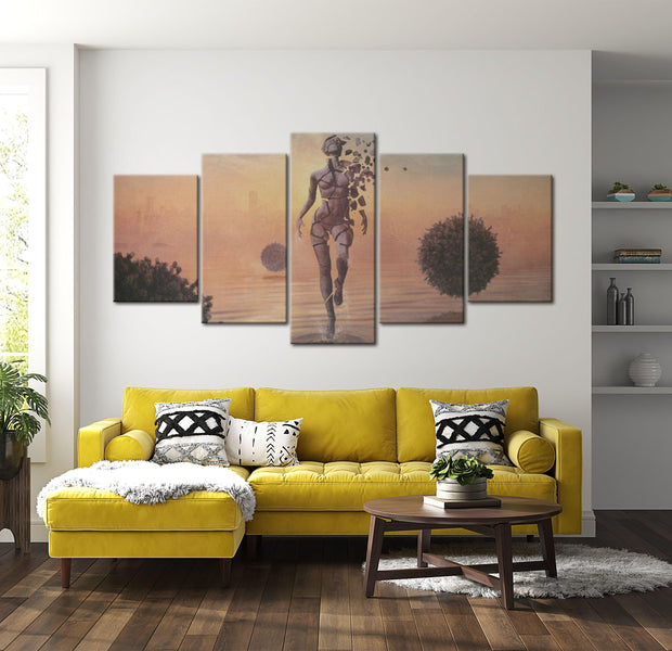 Abstract Canvas Wall Art - Fragility Of Existence - 5 Pieces