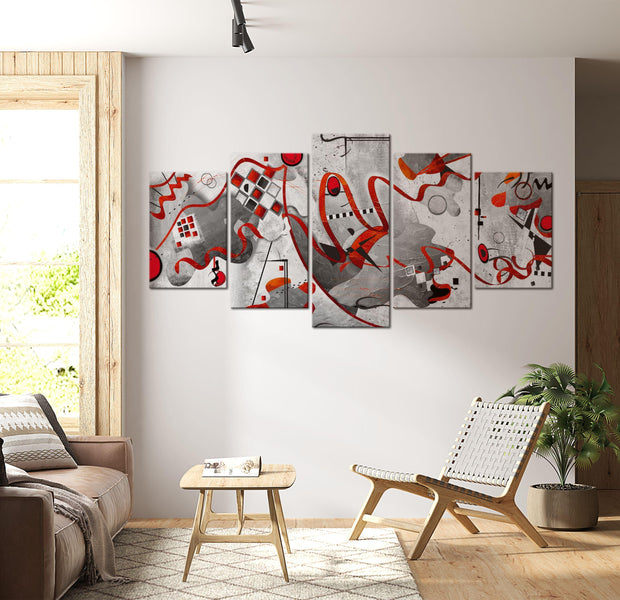 Abstract Canvas Wall Art - Between Waves - 5 Pieces