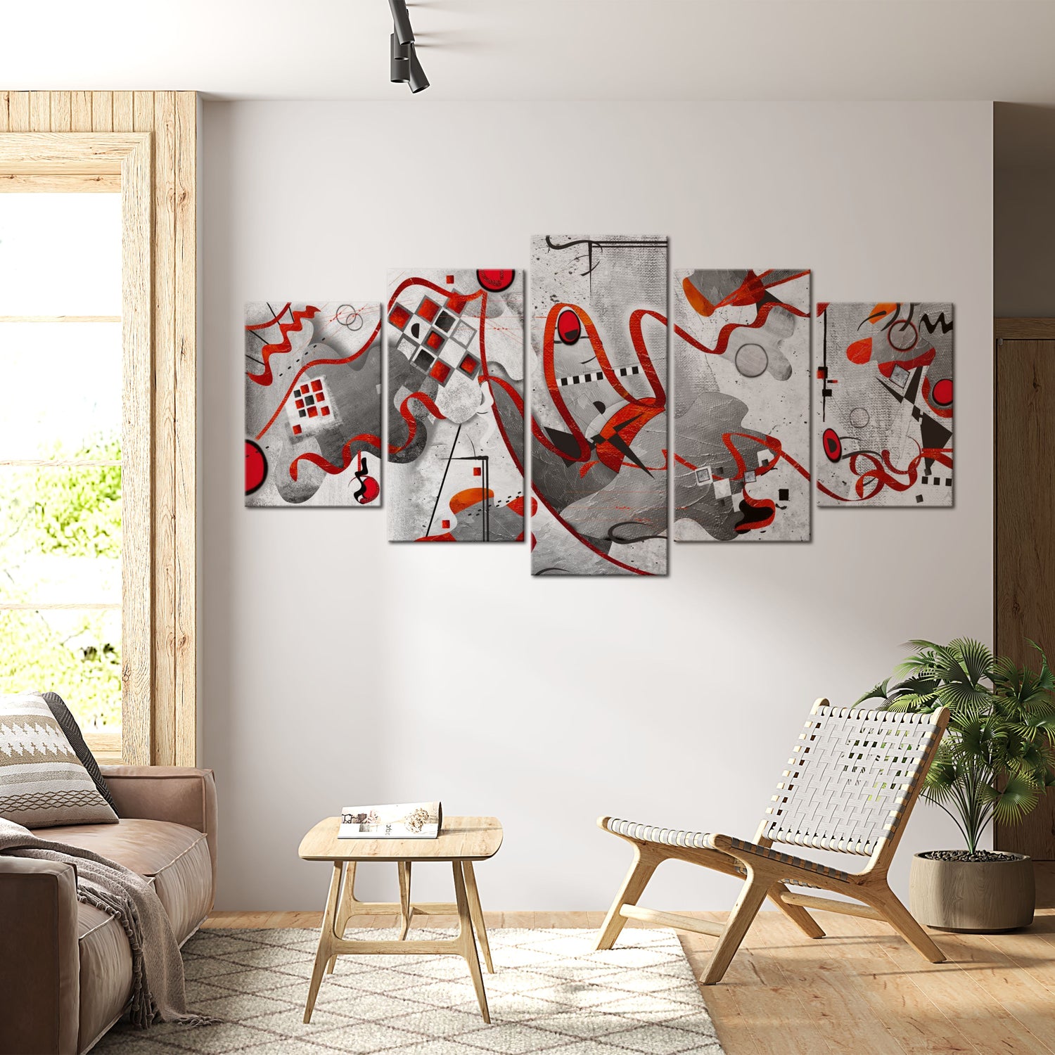 Abstract Canvas Wall Art - Between Waves - 5 Pieces