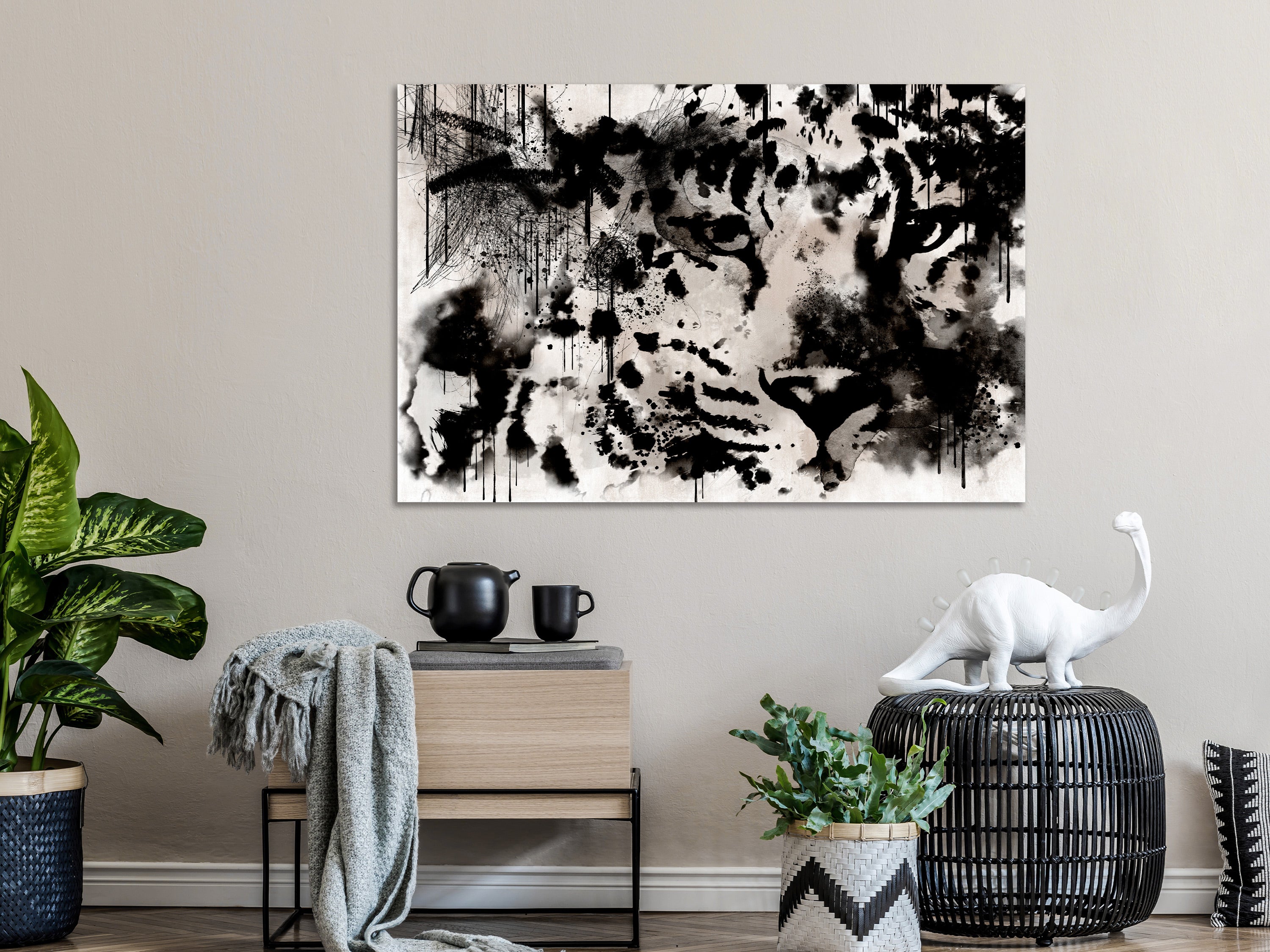 Abstract Canvas Wall Art - Black Look