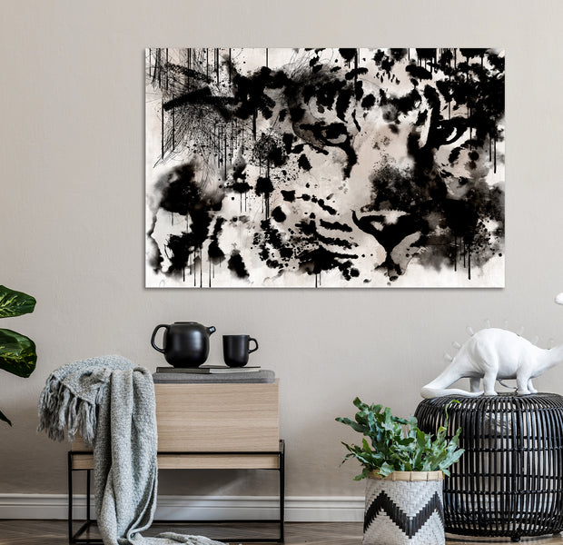 Abstract Canvas Wall Art - Black Look
