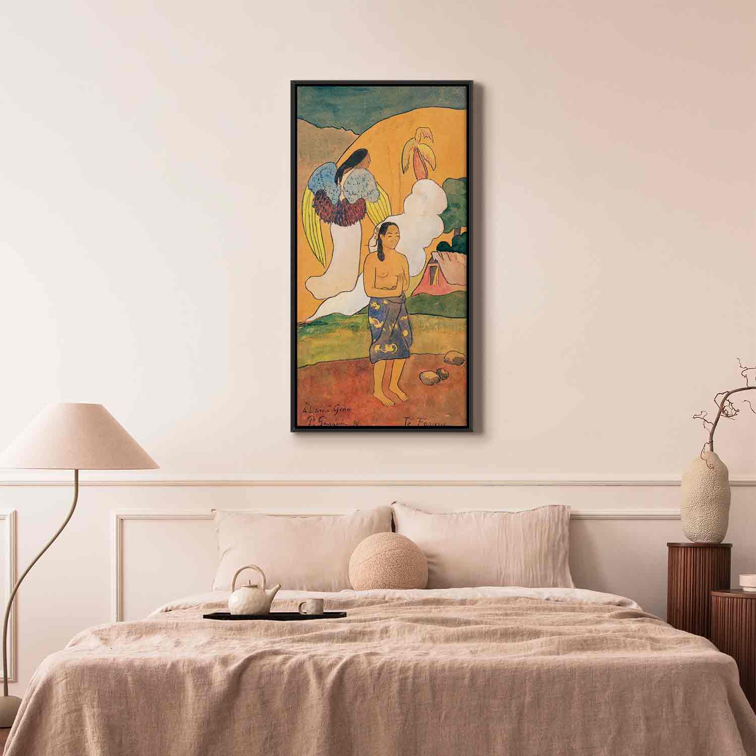 Floating Framed Canvas Art - Te faruru - Paul Gauguin