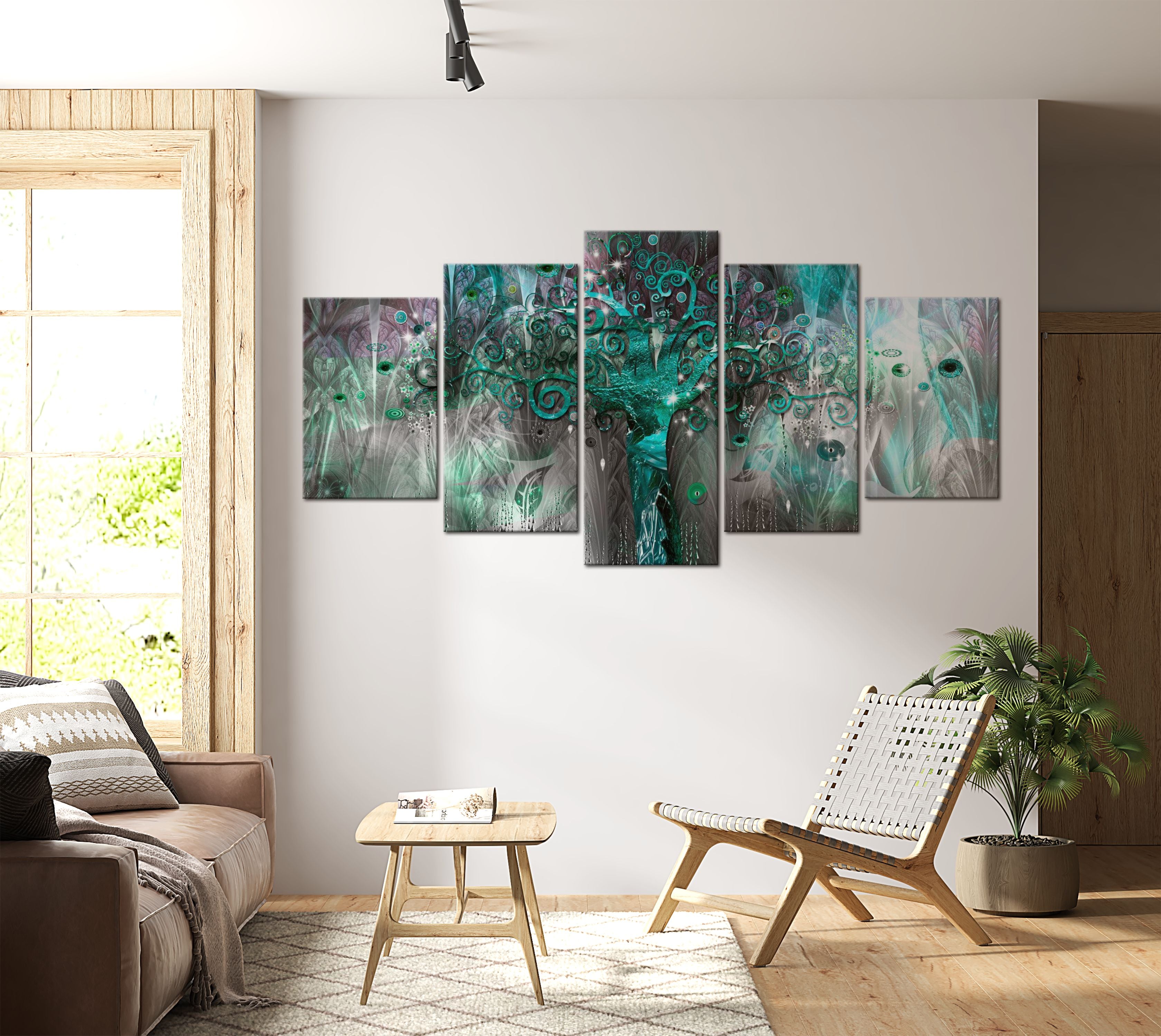 Abstract Canvas Wall Art - Tree Of The Future 5 Piece - 5 Pieces