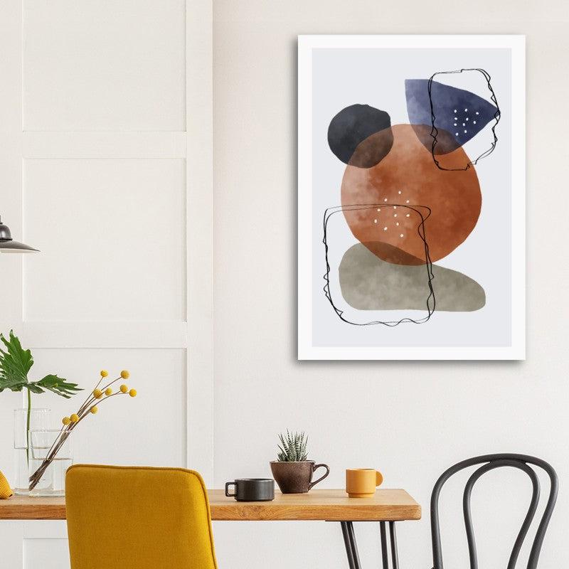 Watercolor Organic Shapes Abstract Poster 01