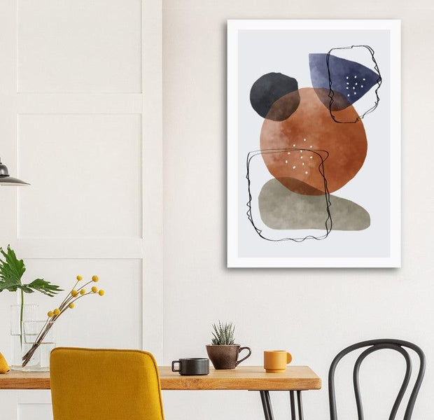 Watercolor Organic Shapes Abstract Poster 01