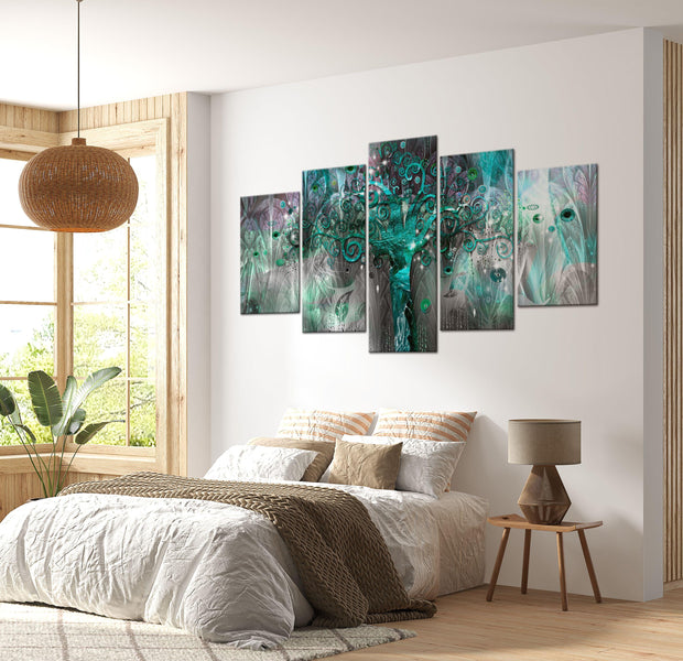 Abstract Canvas Wall Art - Tree Of The Future 5 Piece - 5 Pieces