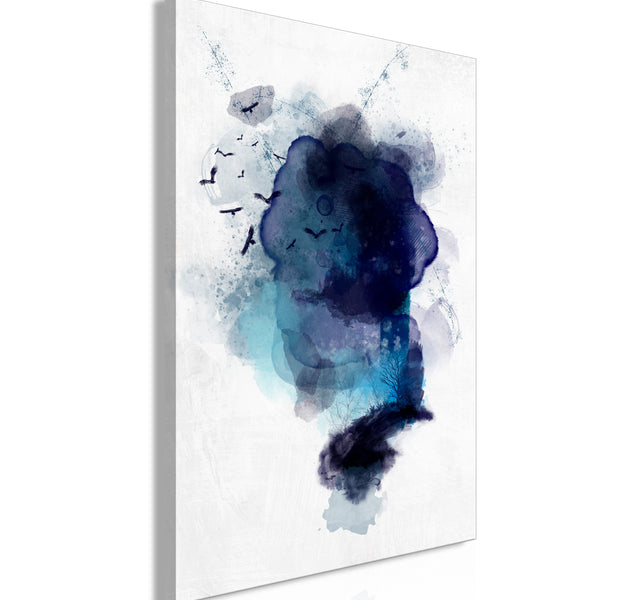 Abstract Canvas Wall Art - Blue Memory