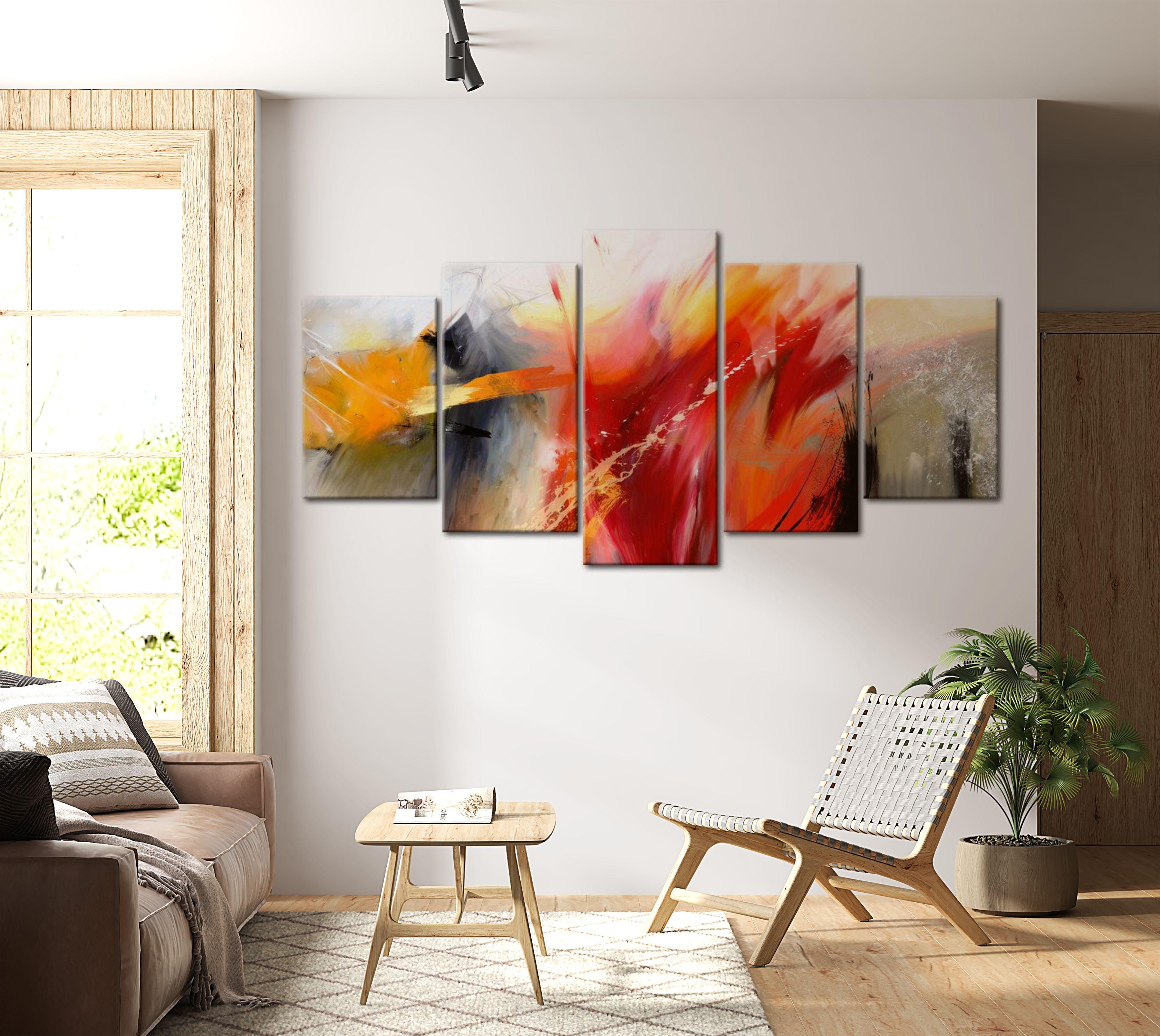 Abstract Canvas Wall Art - Battlefield - 5 Pieces