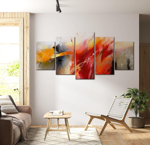 Abstract Canvas Wall Art - Battlefield - 5 Pieces