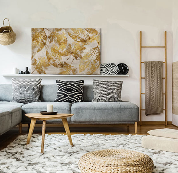 Botanical Canvas Wall Art - Gold Mosaic