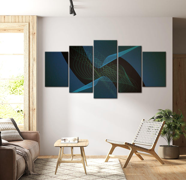 Abstract Canvas Wall Art - Dark Abstraction - 5 Pieces