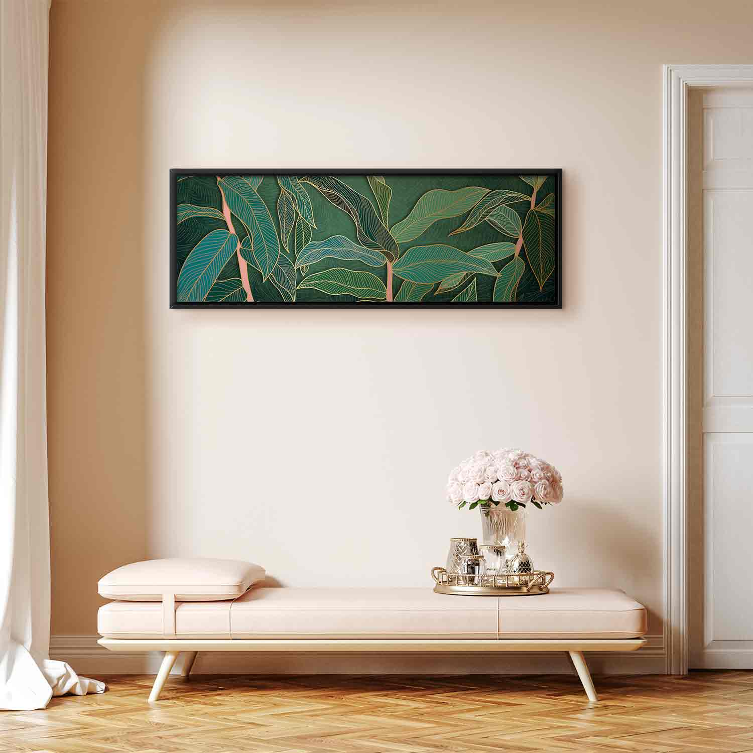 Floating Framed Canvas Art - Botanical Exotic Leaves