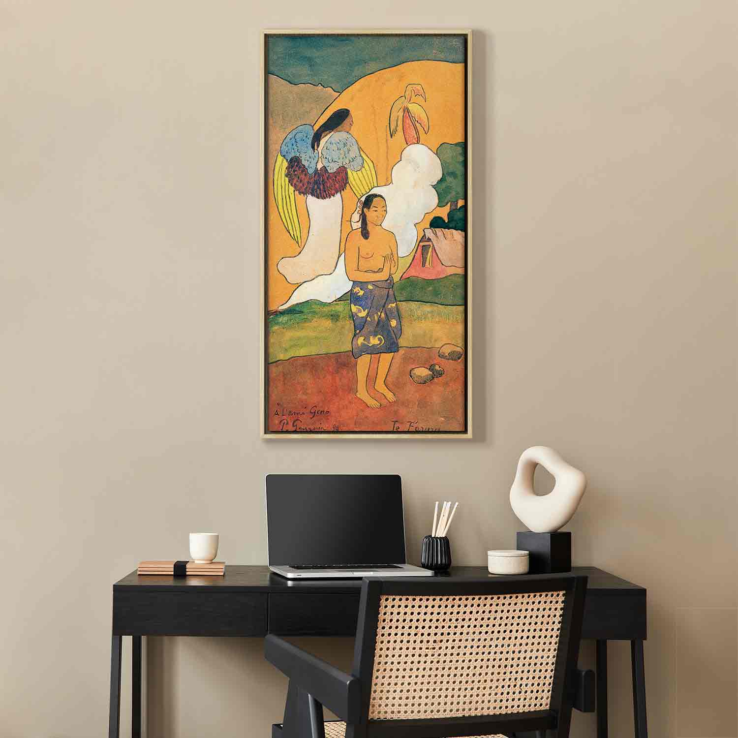 Floating Framed Canvas Art - Te faruru - Paul Gauguin