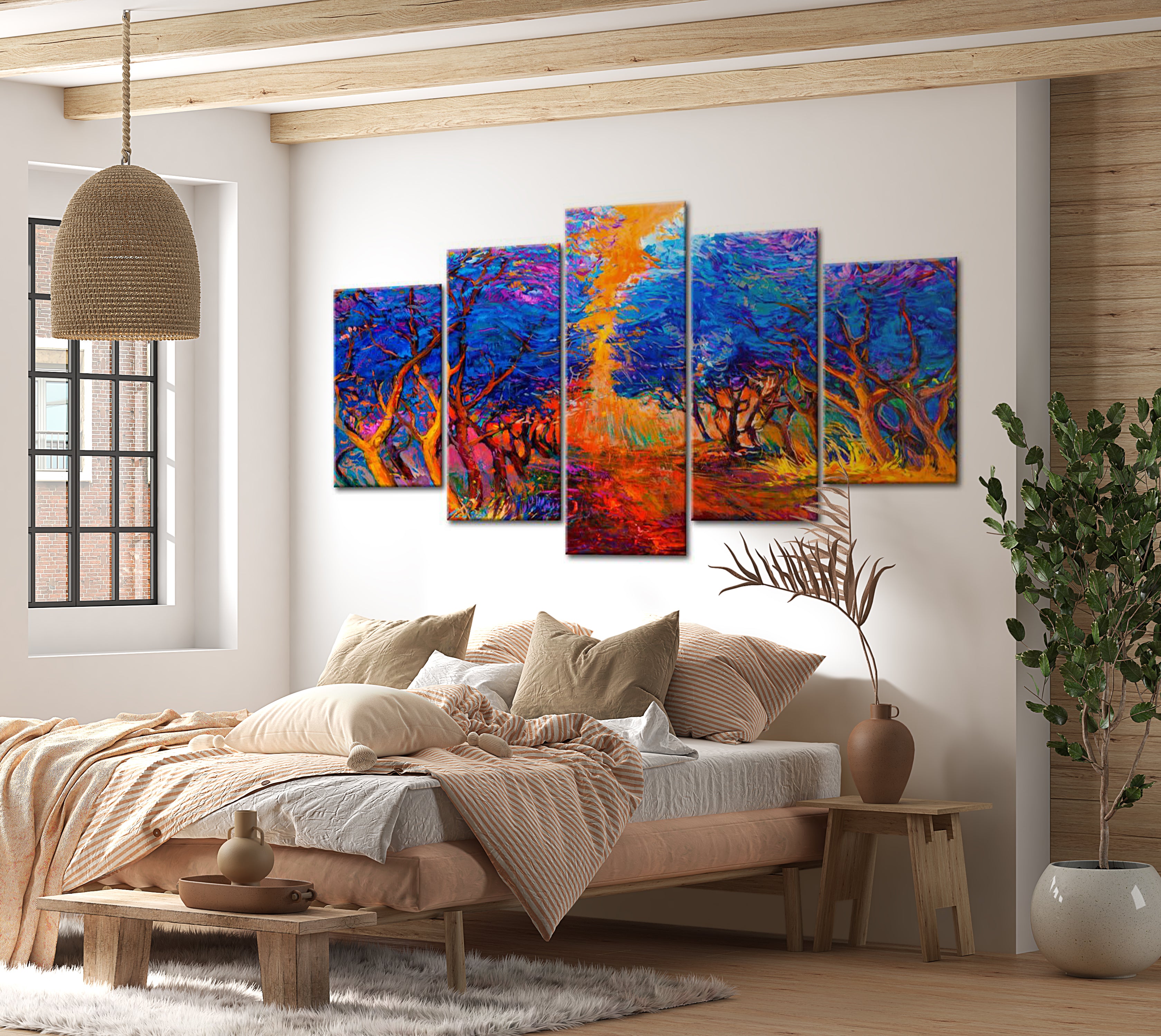 Stretched Canvas Landscape Art - Blue Valley 40"Wx20"H