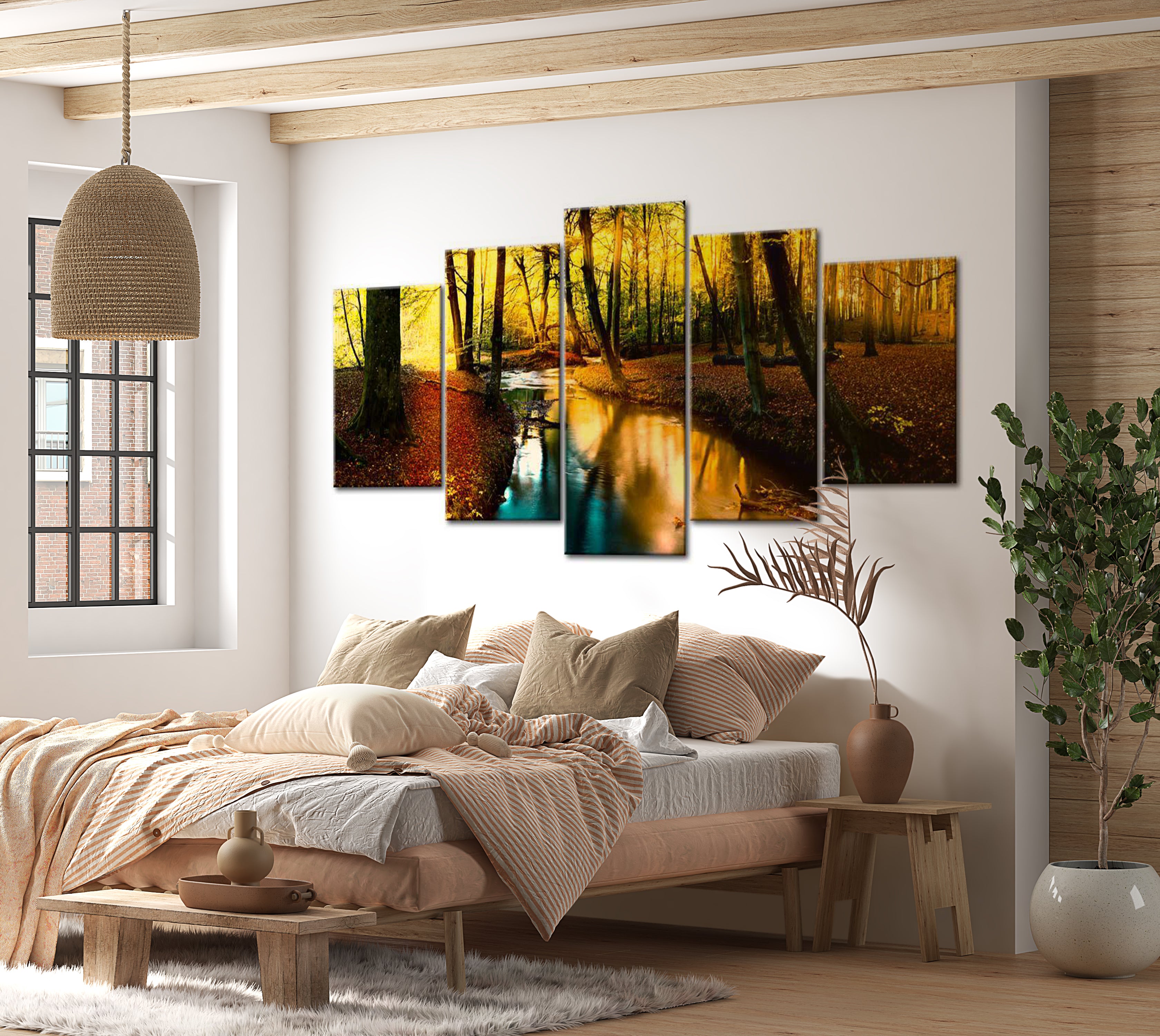 Stretched Canvas Landscape Art - Autumn Silence 40"Wx20"H