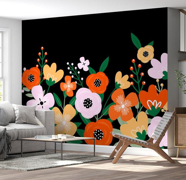Peel & Stick Floral Wall Mural - Colorful Abstract Bloom 38"Wx27"H