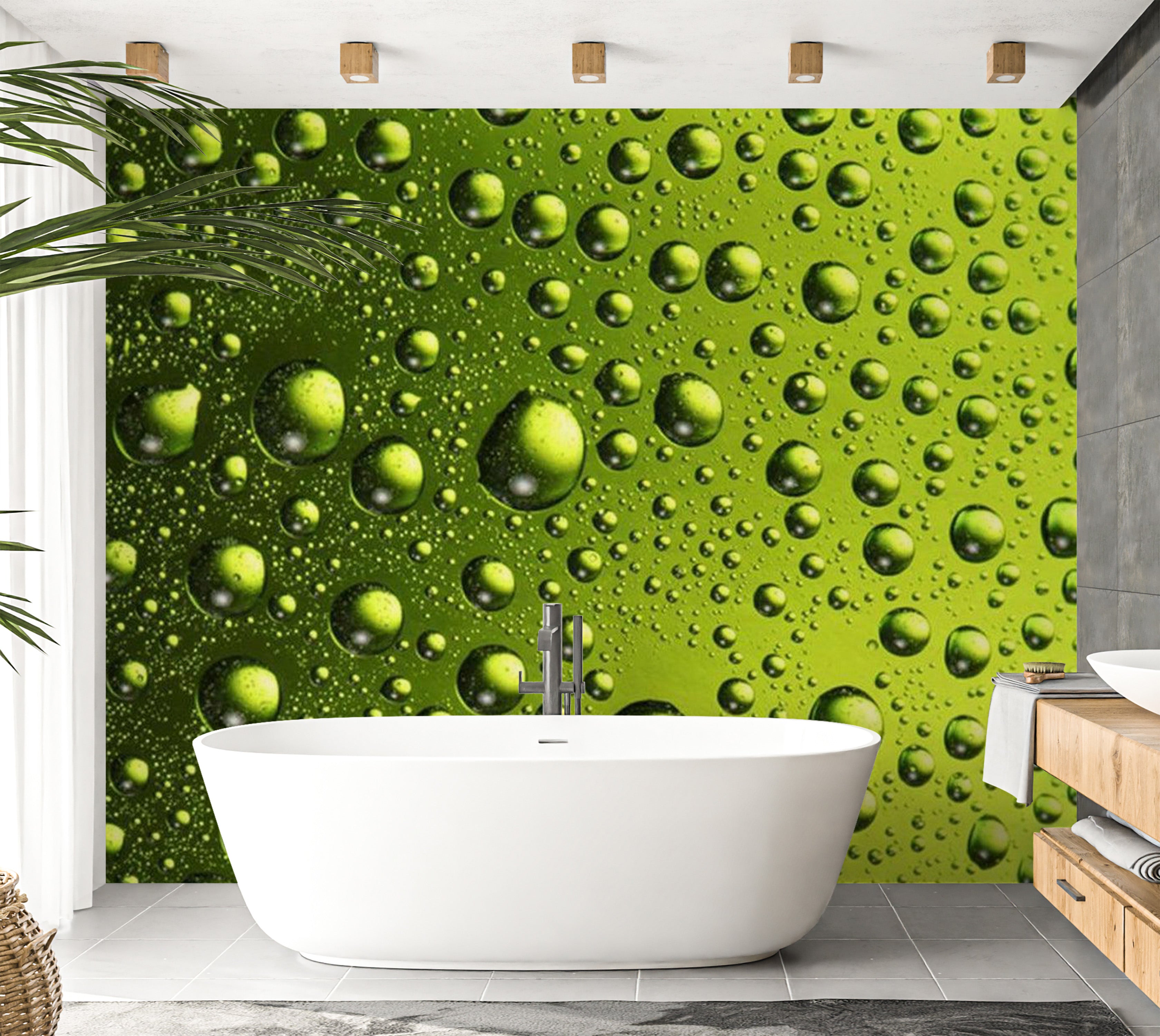 Background & Patterns Wallpaper Wall Mural - Water Drops On The Bottle Of Beer 118"Wx90"H