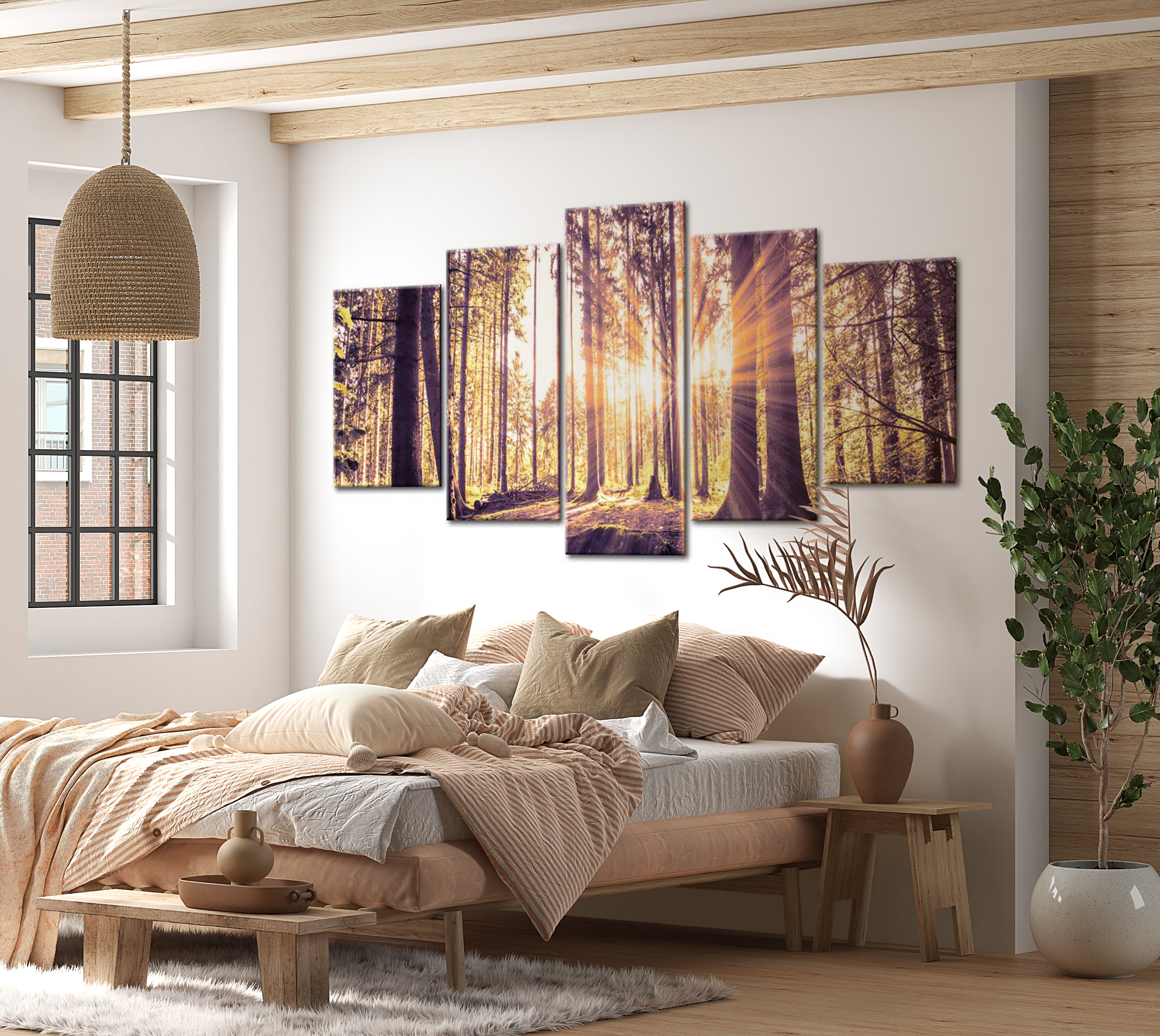 Stretched Canvas Landscape Art - Morning Idyll 40"Wx20"H