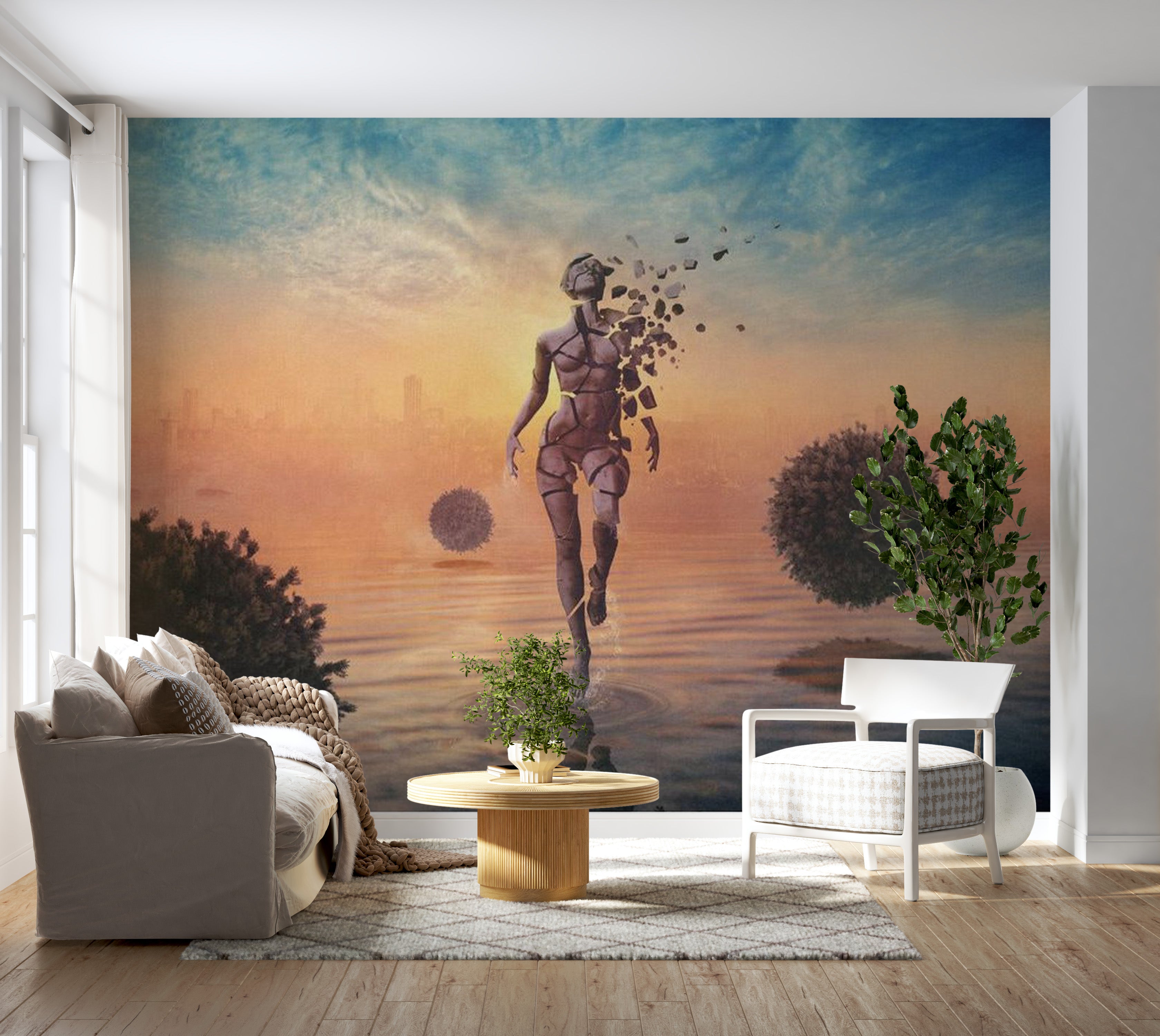 Abstract Wallpaper Wall Mural - Walk On The Water 118"Wx90"H