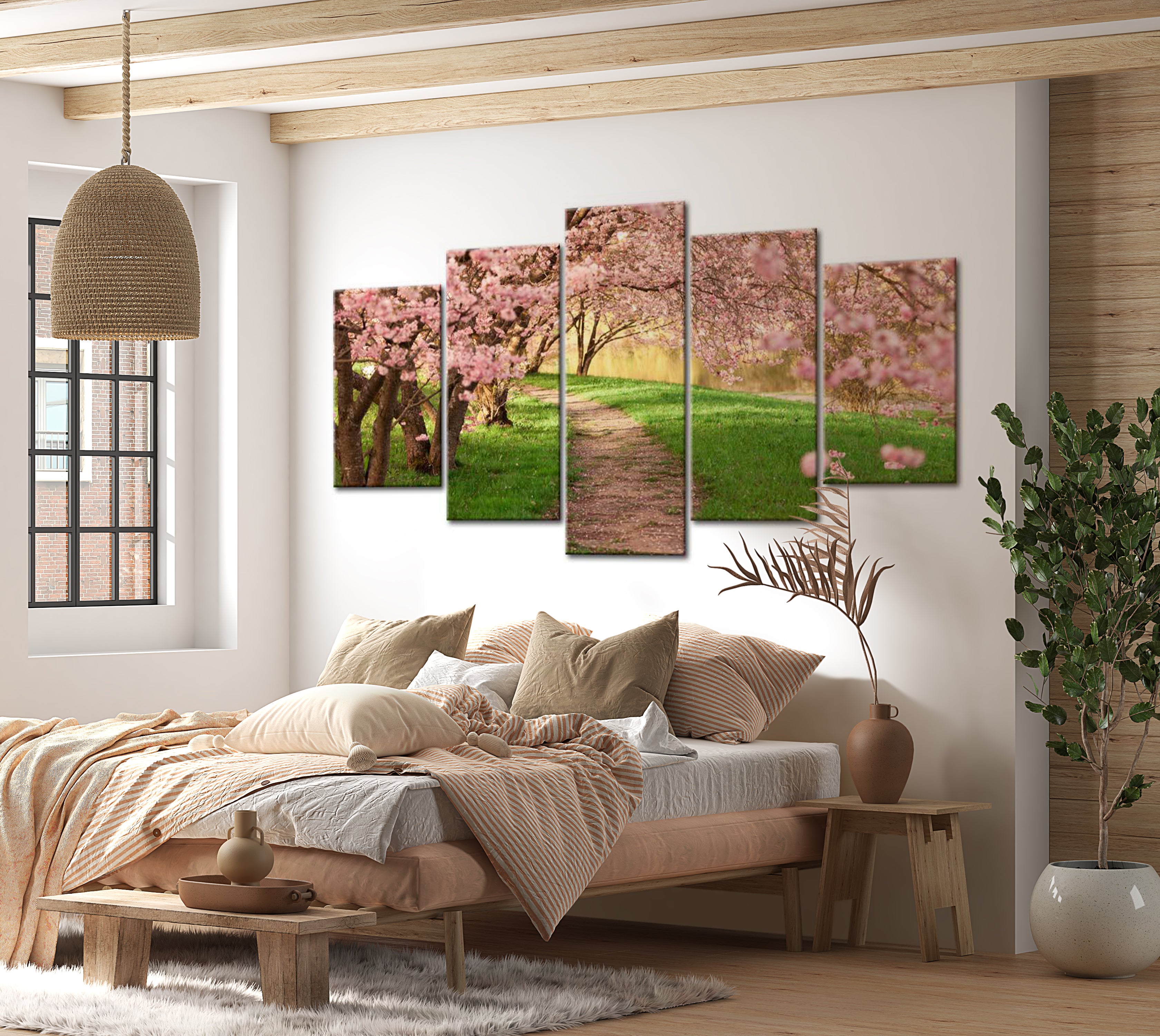 Stretched Canvas Landscape Art - The Path Of Love 40"Wx20"H