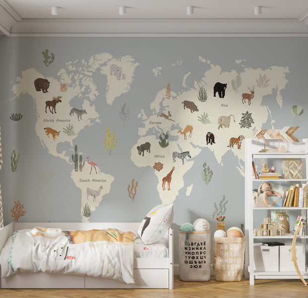 Peel & Stick Kids Wall Mural - Pastel Planet 38"Wx27"H