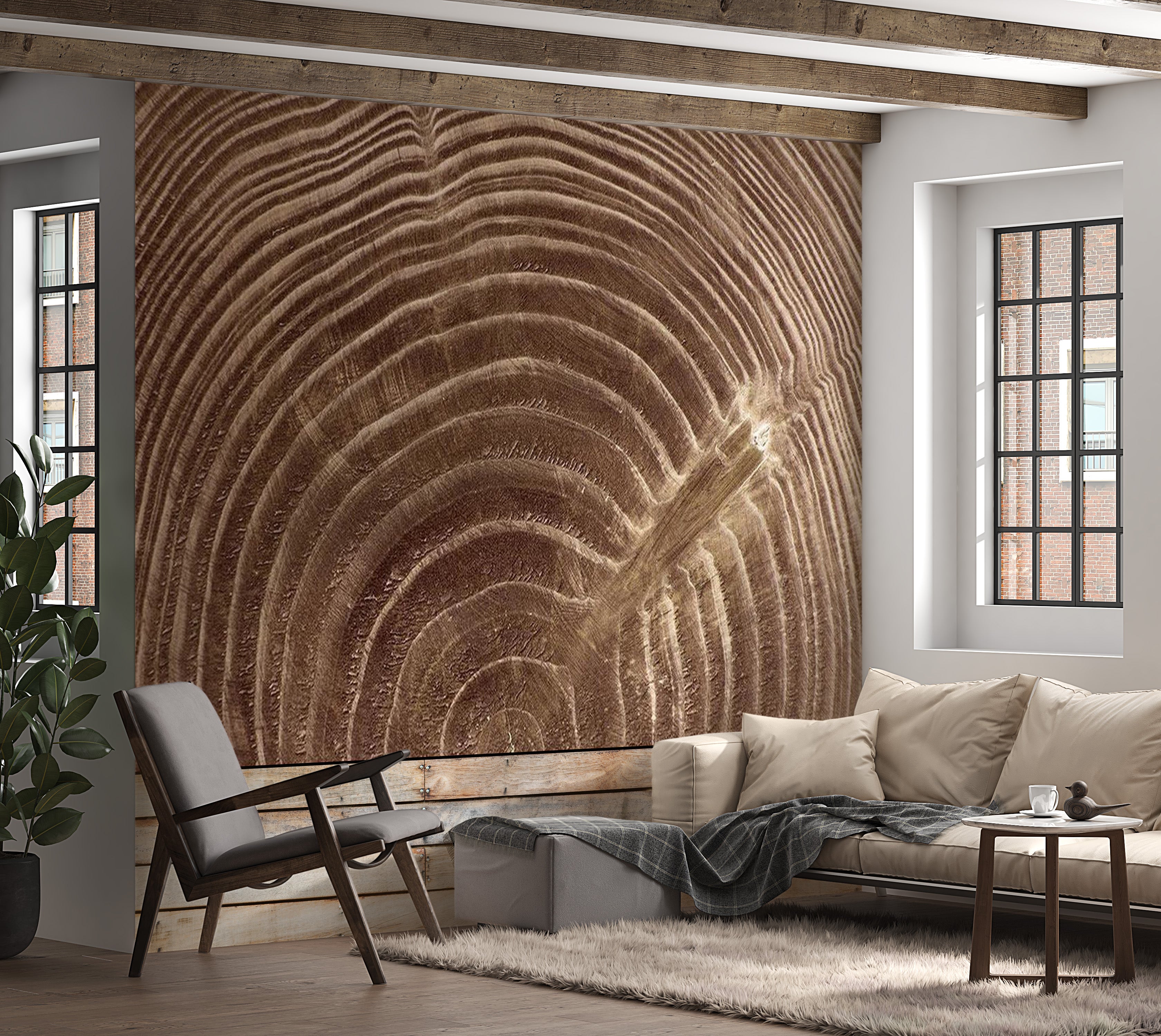 Background & Patterns Wallpaper Wall Mural - Raw Tree 39"Wx27"H