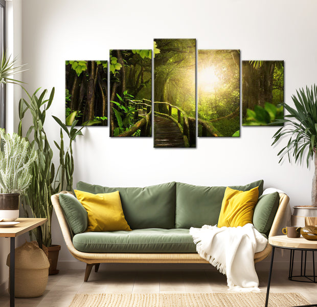 Stretched Canvas Landscape Art - Magical Jungle 40"Wx20"H