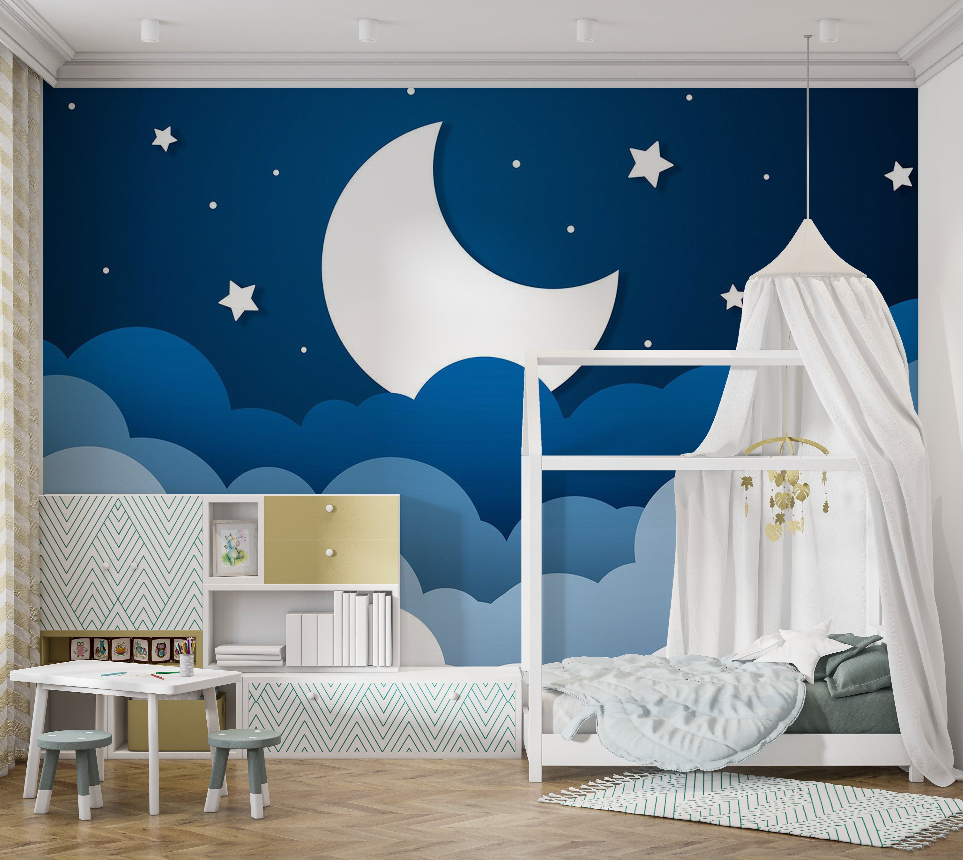 Kids Wallpaper Wall Mural - Abstract Moon Dream 39"Wx27"H / Standard