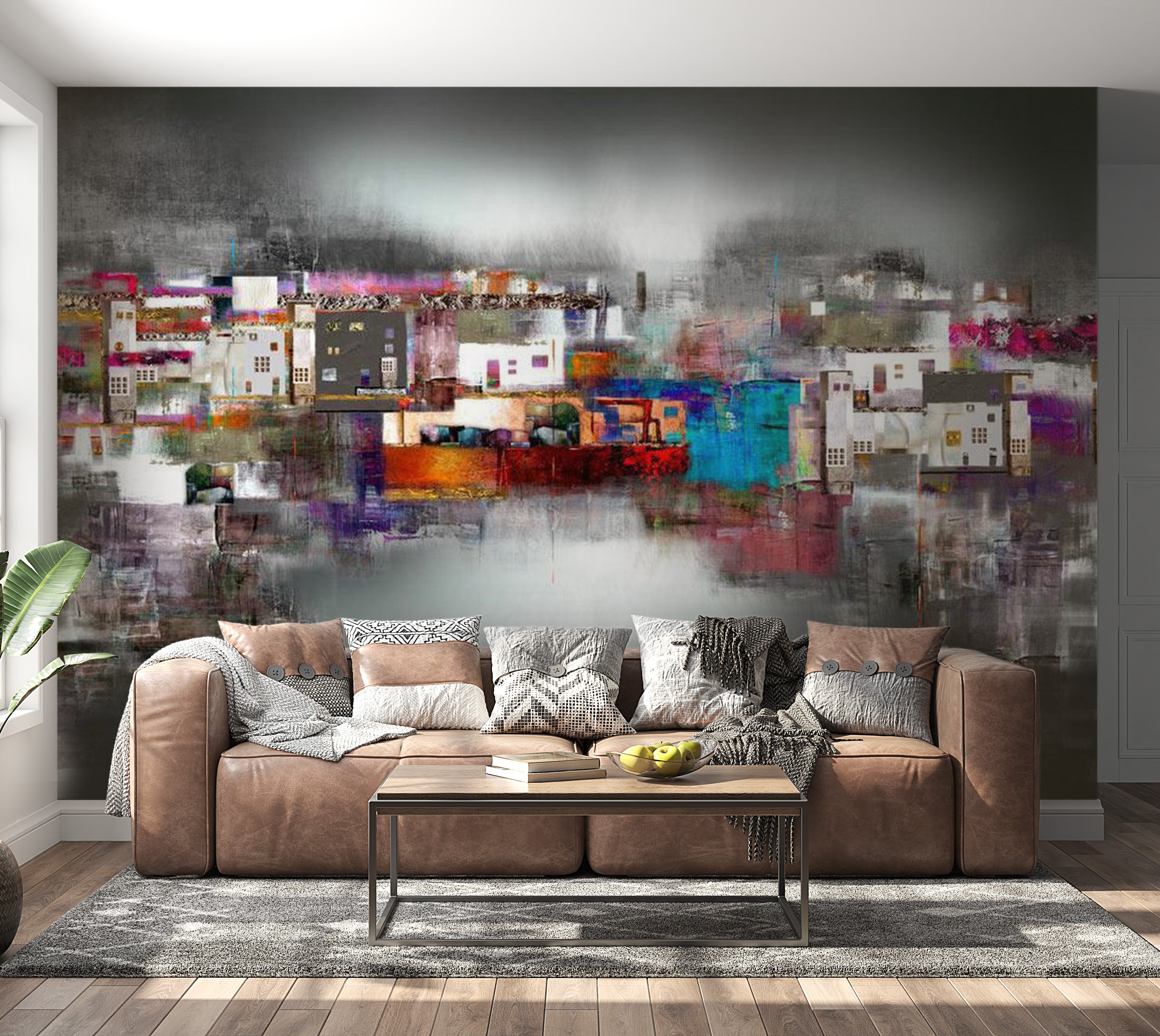 Abstract Wallpaper Wall Mural - Artistic Landscape 39"Wx27"H