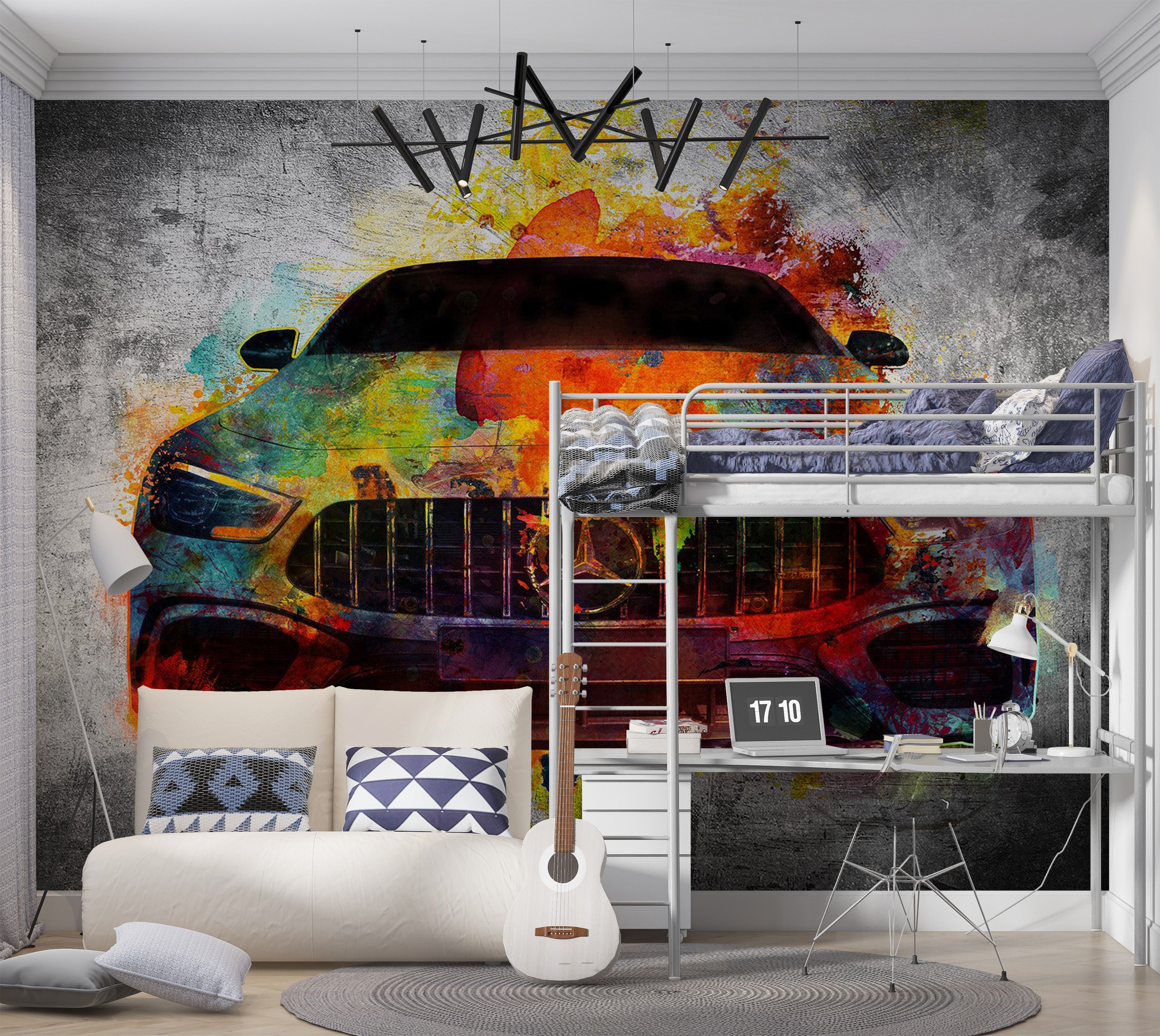 Peel & Stick Wall Mural - Artistic Car Art 38"Wx27"H